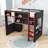 Deluxe Loft Bed with Workstation, Storage Shelves, LED Strips and Charging Station-703258444-703258435