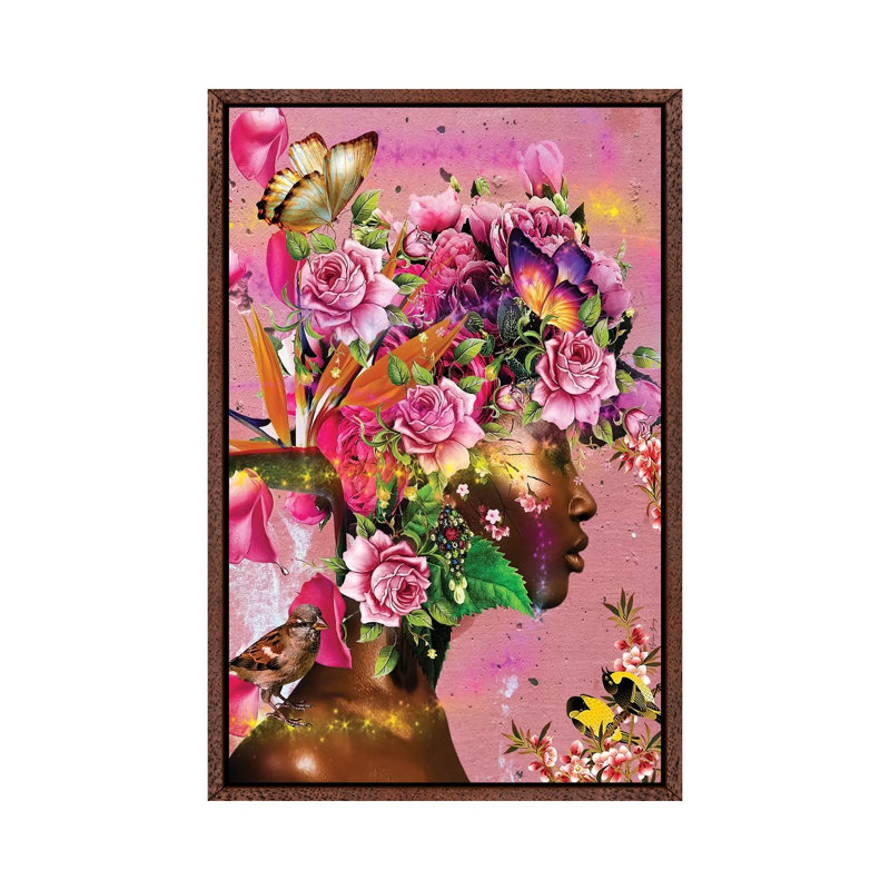 In Full Bloom by Yvonne Coleman Burney - Print on Canvas, 66.04 cm H x 45.72 cm W, Classic Brown Wood Framed
