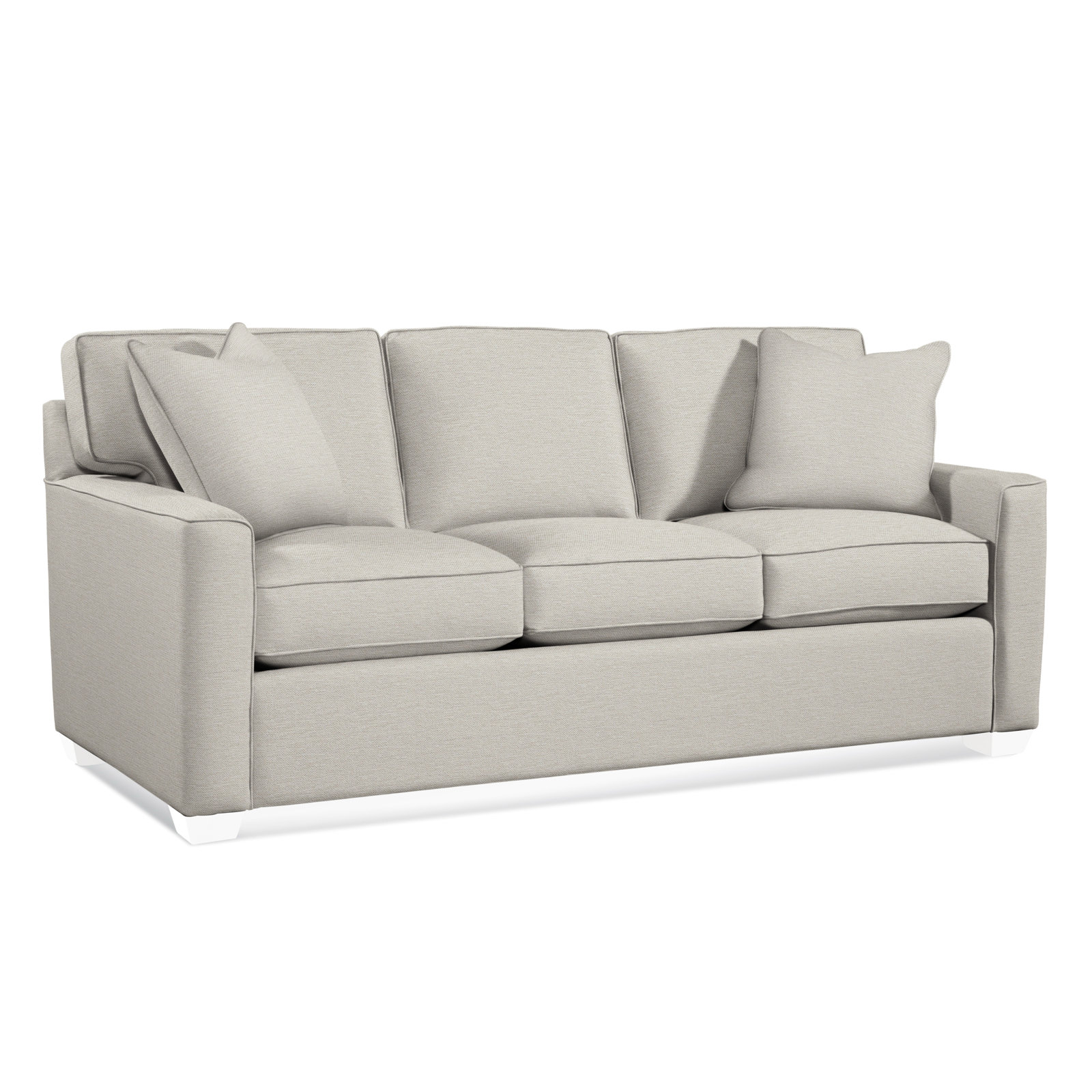 Frye 81'' Upholstered Sofa, Gel Memory Foam Mattress, White Performance Fabric, Frost White