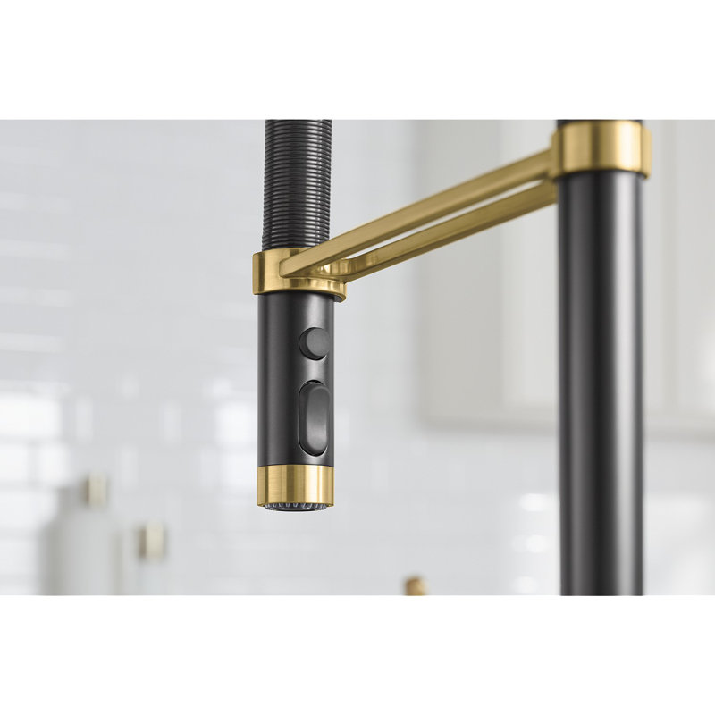 Juxtapose™ Semi-Pro Faucet, Matte Black/Gold