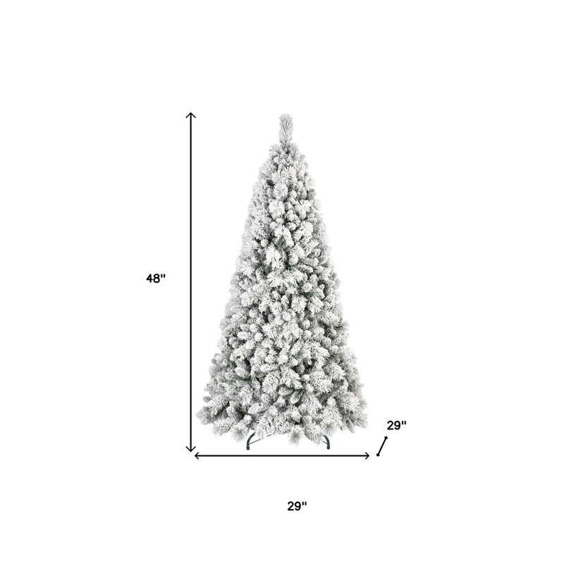 4' Full Flocked Pine Christmas Tree