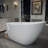 63" x 30.7" Acrylic Freestanding Bathtub, Deep Soaking Bathtub with Brushed Nickel Pop-up Drain & Integrated Overflow for Bathroom Spa, Glossy White-131364216