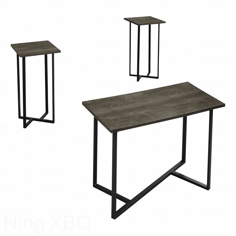 Ensemble de tables basses 3 pièces Contemporary Modern Modern, Marron foncé