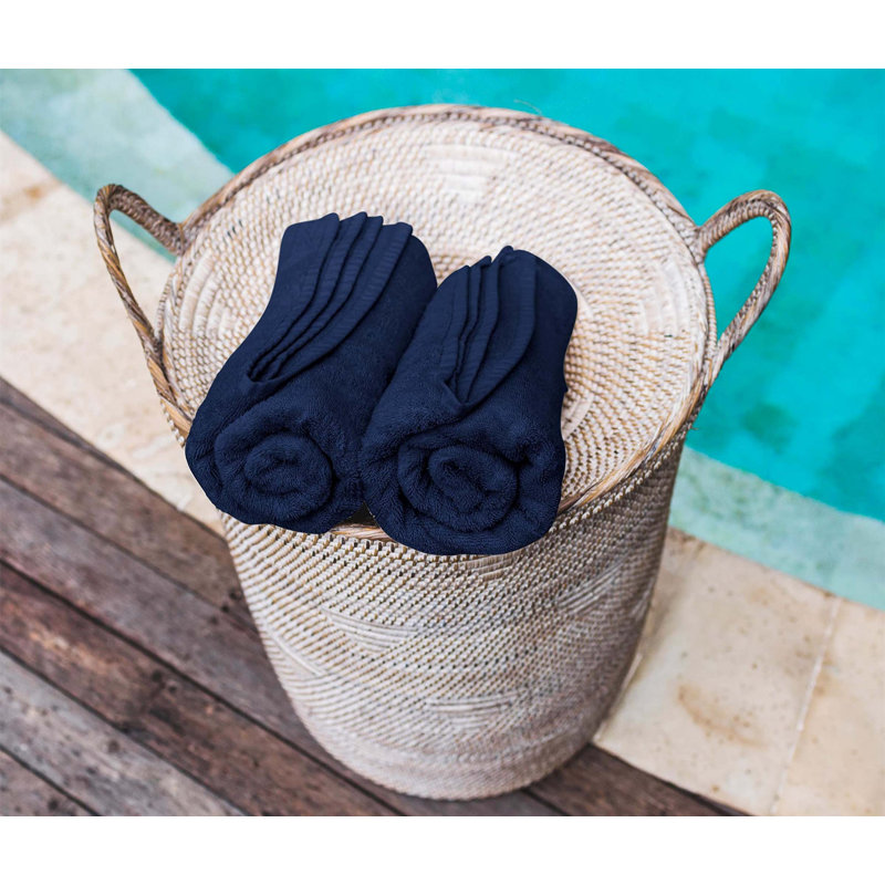 100% Cotton Fingertip Towel, Navy