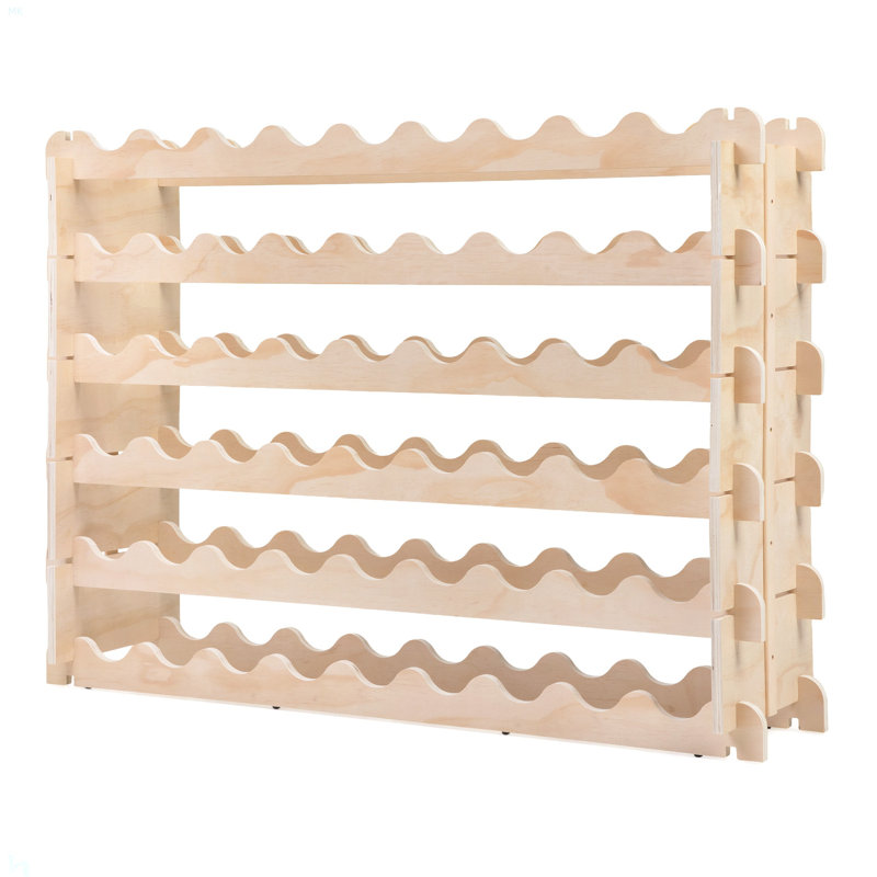 54 Bottle Modular Wine Rack, Stackable Wine Storage Cube For Bar Cellar Kitchen Dining Room