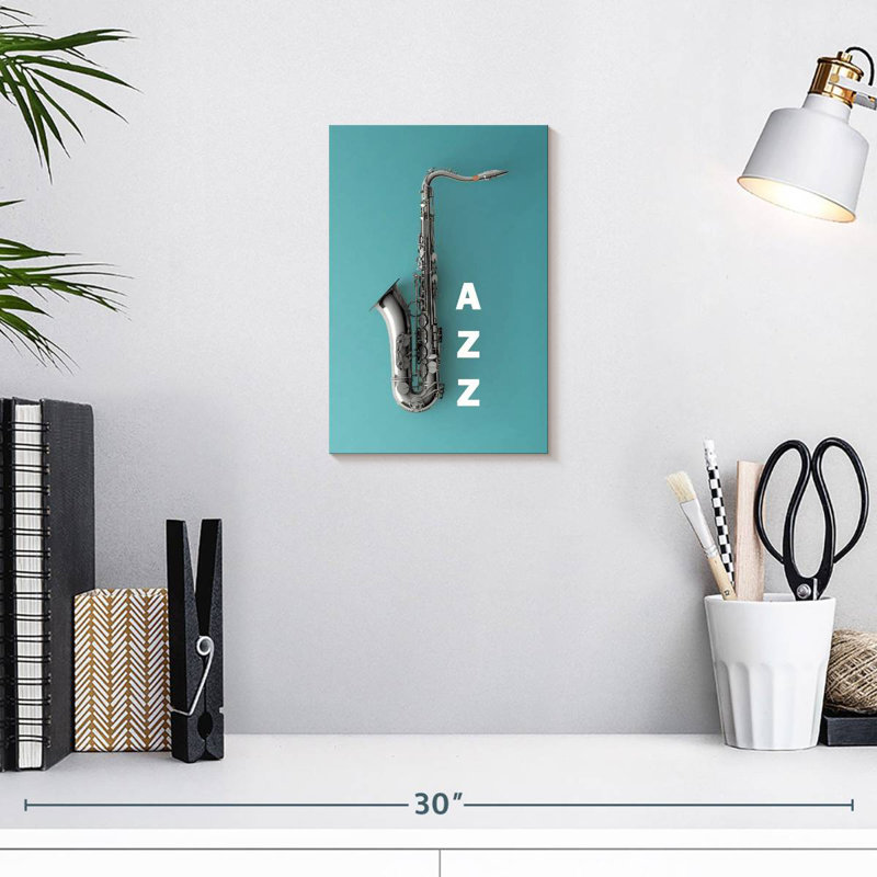 Abarca, saxophone sur jazz, H 12 po x l 8 po