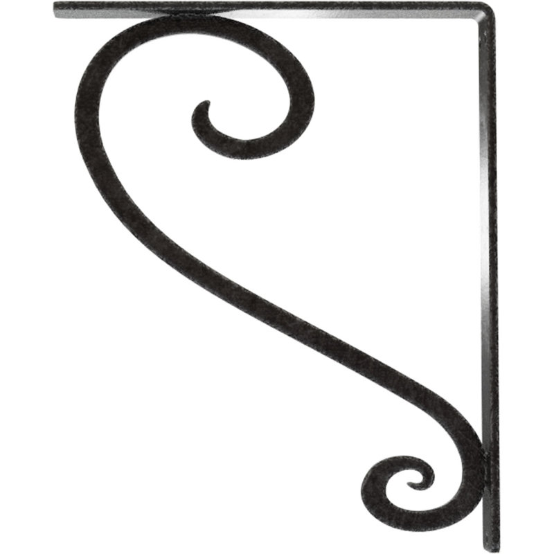 Support en fer forgé Edwards, Étain antique, H 12 po x l 1,5 po x P 10 po