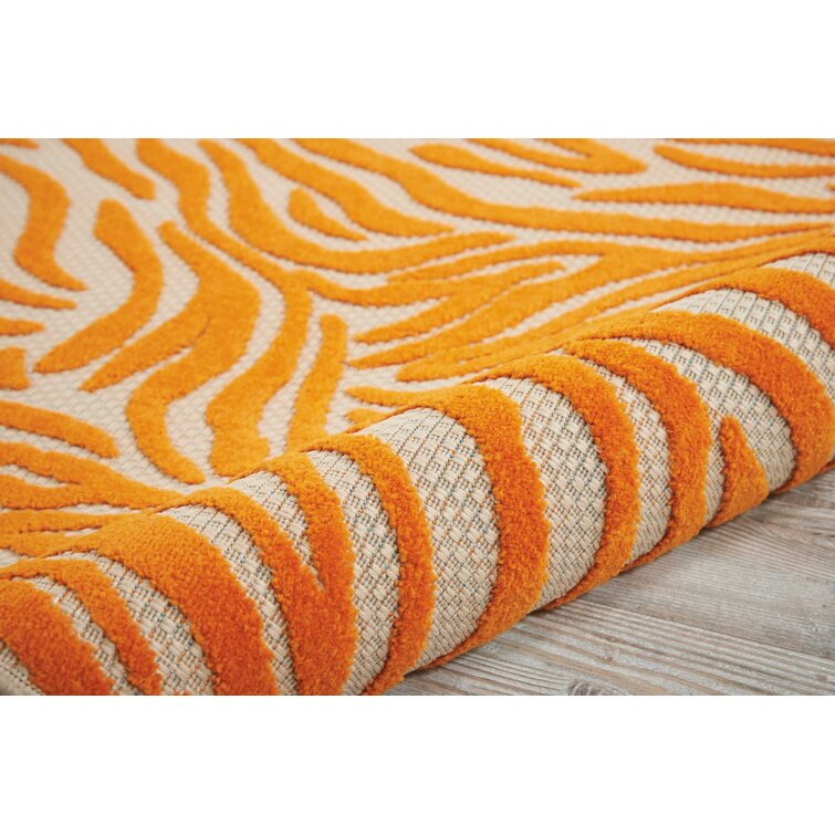 Murat Modern Orange Indoor/Outdoor Patio Rug