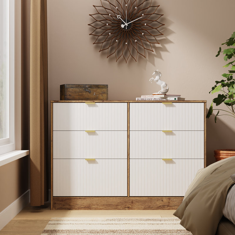 115 cm W Chest of 6 Drawers, White