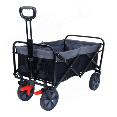 Chariot pliable 150L, chariot utilitaire de jardin avec capacité de poids de 360 lb, chariot de sport portatif robuste avec roues pour l'extérieur, l'épicerie, le magasinage