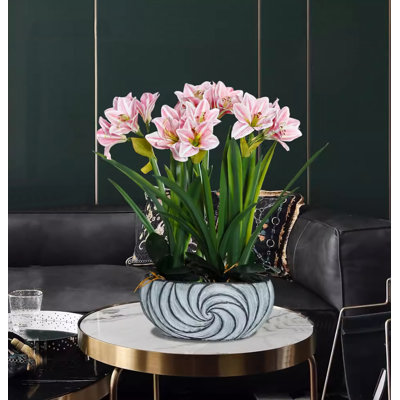 23.62'' Faux Flowering Plant in Pot