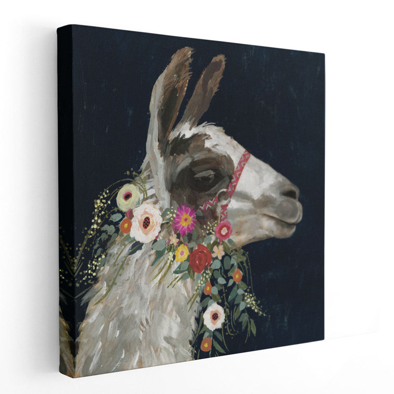 «Lovely Llama I», reproduction d'art sur toile, H 12 po x l 12 po