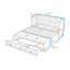 Grand lit escamotable avec station de charge USB et tiroirs-1146753915