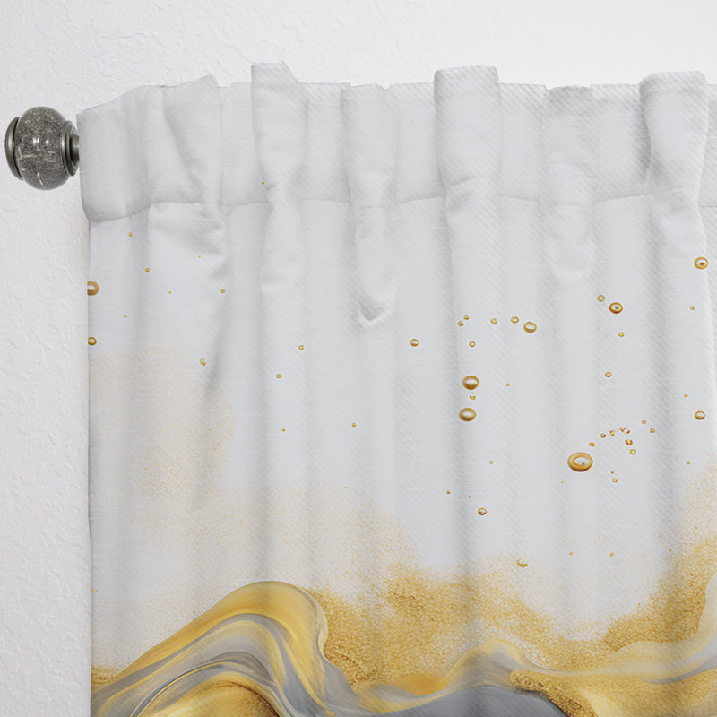 Loden - Abstract Marble Marble Room Darkening Curtain - 1 Panels, 52" W x 63" L