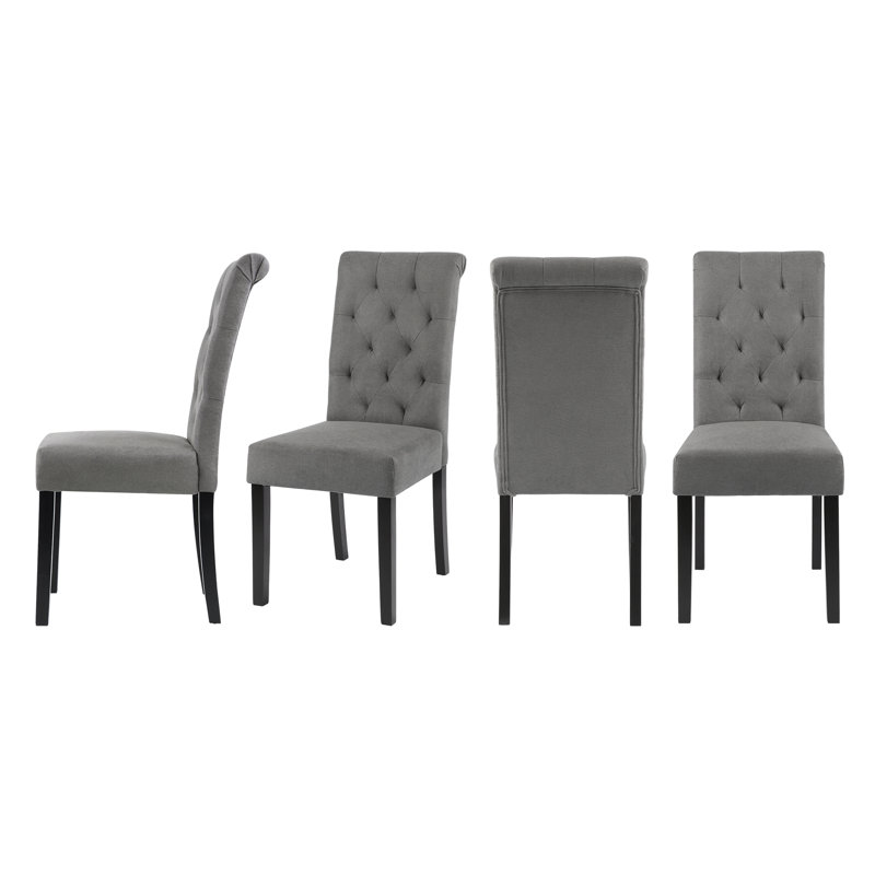 Chaise parsons capitonnée Alcaria, gris