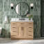 Meuble-lavabo simple en bois massif 42 po avec plateau en quartz Carrara de 1,5 po Thornaby-81058405-95016750