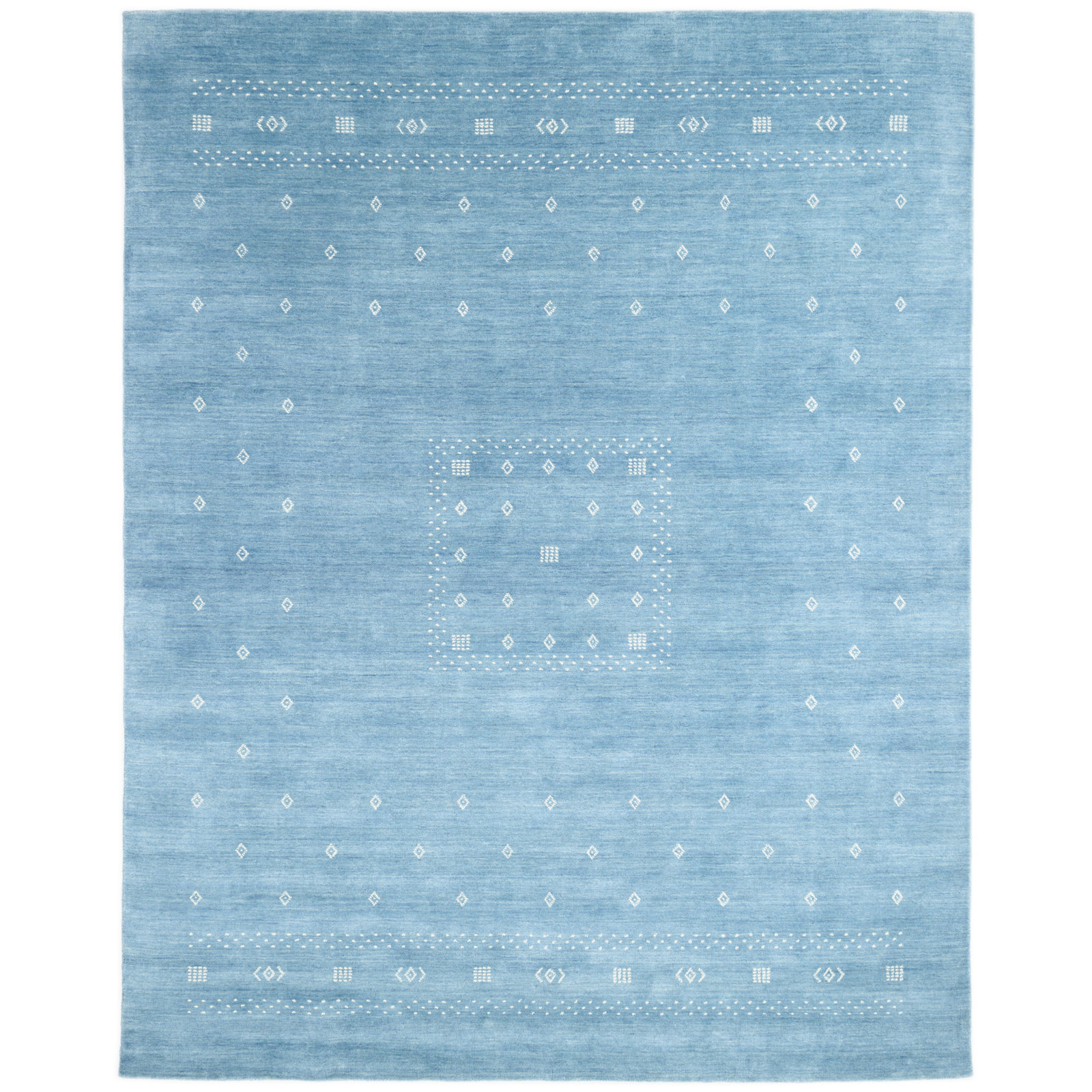 Simi Hand Knotted Cotton/Wool Southwestern Area Rug, Rectangle 3' x 5', Blue