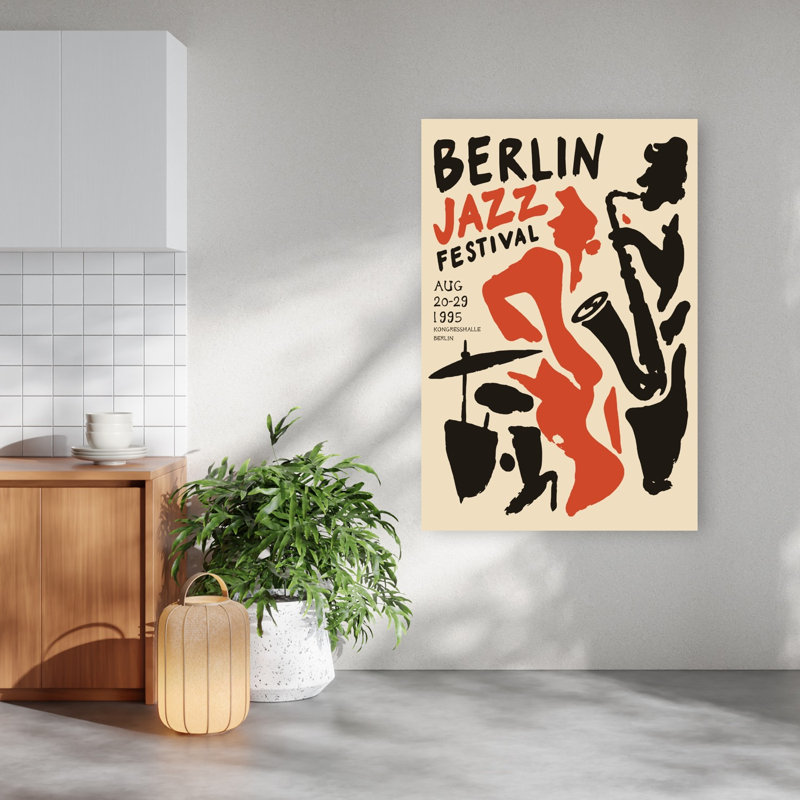 Affiche du Festival de jazz de Berlin - Art mural rétro, H 60 po x l 40 po