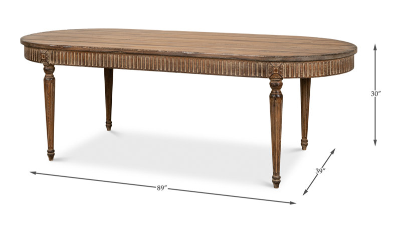 Olguin Oval Pine Wood Dining Table