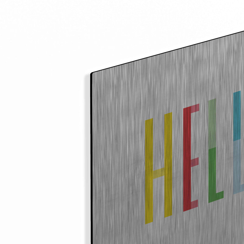 «Hello» par Ann Kelle Designs, art mural en métal, H 12 po x l 12 po