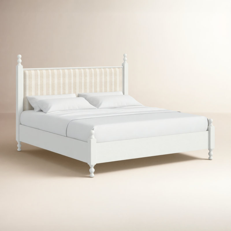 Haven KG Uph Finial Bed, Queen