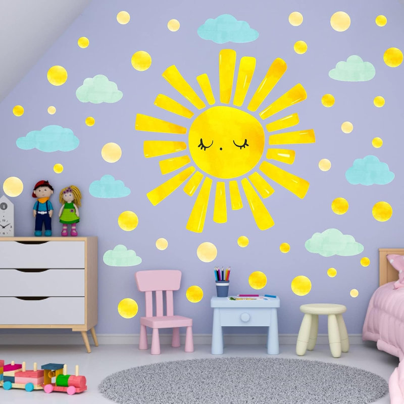 Adhésif décoratif grand soleil 65 pièces