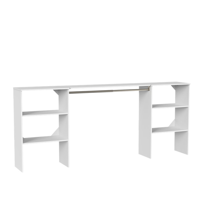 Suitesymphony Base Unit Set With Top Shelf And Closet Rod, White