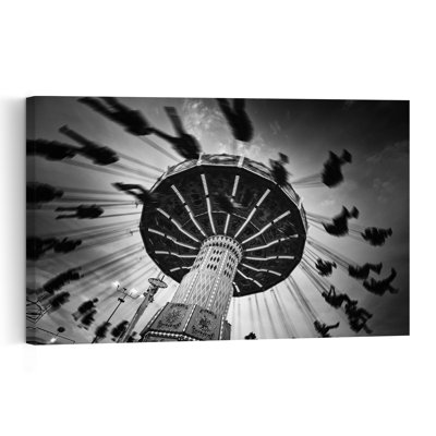 Dynamic Carnival Swings Classic Abstract Architecture City Wall Art Print 1 Piece Wrapped Canvas Wall Art