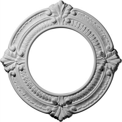 Endurathane Benson Ceiling Medallion, 11 1/8"OD x 6 1/8"ID x 5/8"P (Fits Canopies up to 6 1/8"), Factory Primed