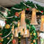 2 pièces 220 cm Guirlande de perles en bois de Noël