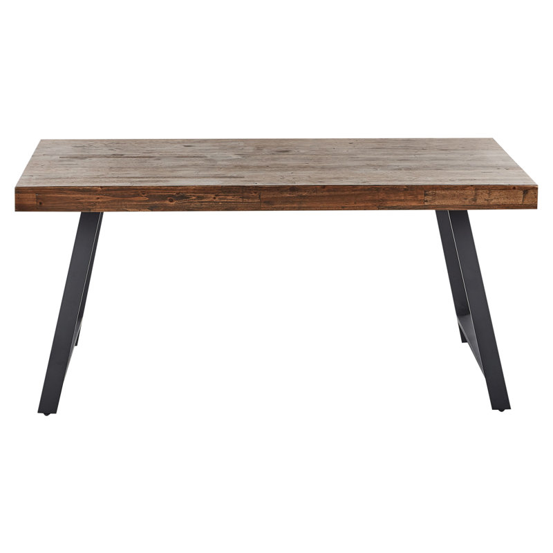 Dining Table Anayat Dark Brown Wood, 73cm H x 160cm L x 35.40cm W