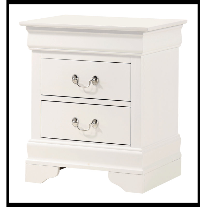 Nanhey Wooden Nightstand, Light White