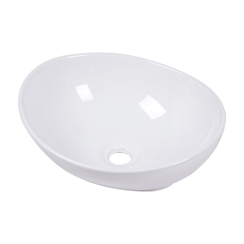Lavabo de salle de bain vasque circulaire en céramique 16 po Xoang