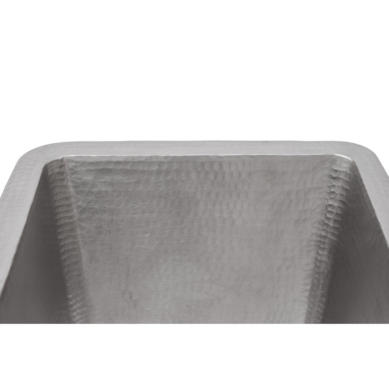 17" Rectangle Hammered Nickel-Plated Copper Bathroom Sink