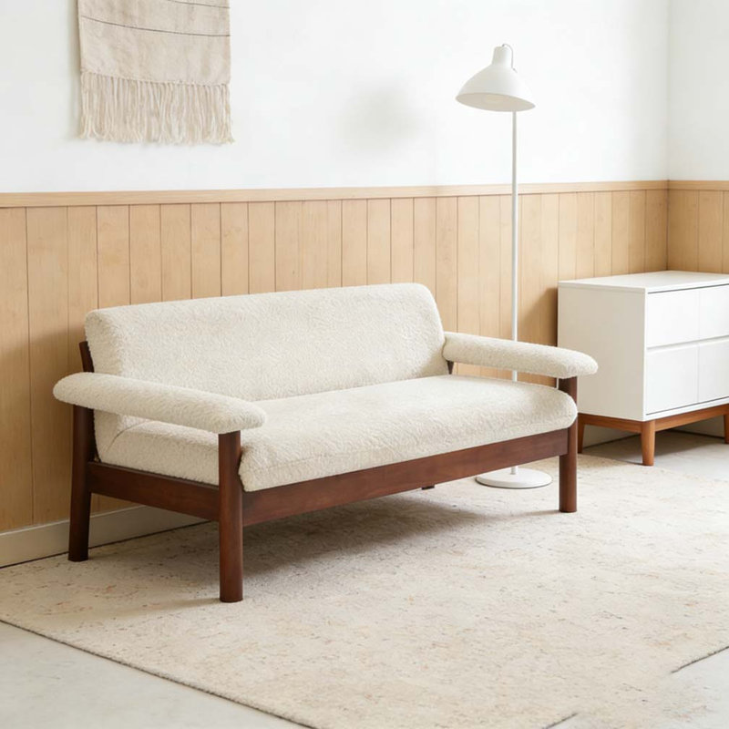 Causeuse 72,8 "avec coussins d'accoudoirs, Beige