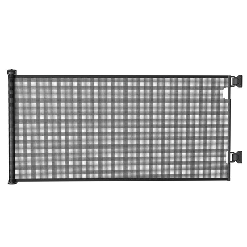 55"/71" Retractable Baby Gate Mesh Safety Gates for Stairs Doorways Indoor Outdoor Use, Black, 33" H x 71" W