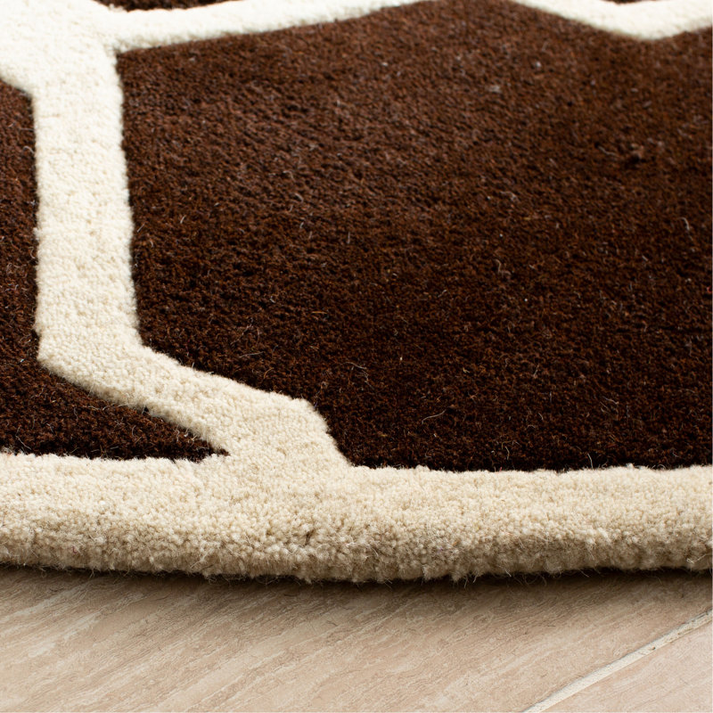 Carolene Hand Tufted Wool Geometric Rug, Round 7'