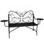 Banc de jardin en métal à dossier papillon avec tables d'appoint intégrées Whimsical - Banc d'extérieur pour 2 personnes-732584331