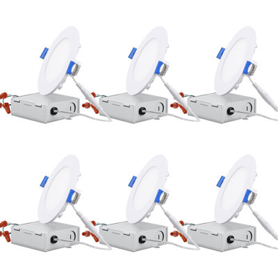 Luminaire encastré à DEL à intensité variable de 4 po à DEL de qualité commerciale avec j-box