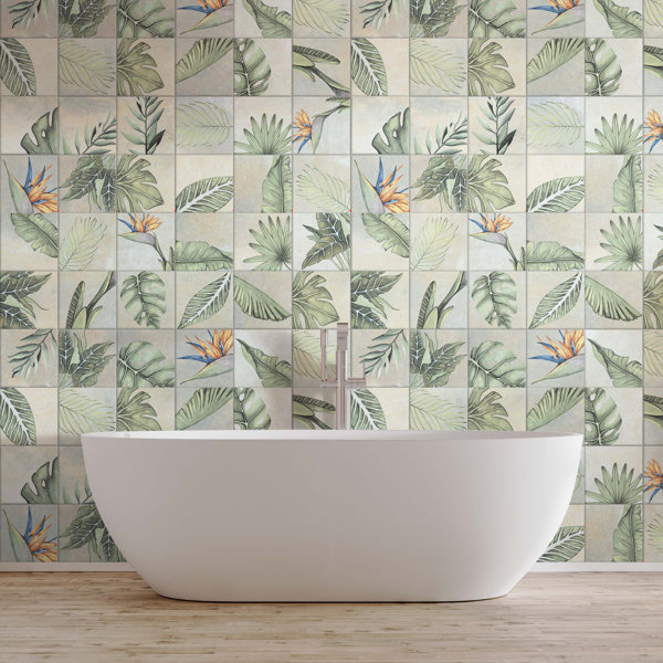 Lacou Aqua 9-3/4 In. X 9-3/4 In. Pocelain Floo And Wall Tile 10 88 Sq Ft Case Fcd10laq%2f306768824