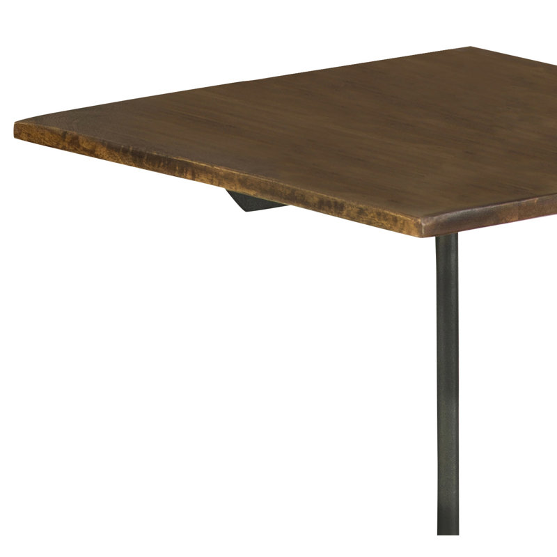 Solid Wood Top End Table, Dark Brown