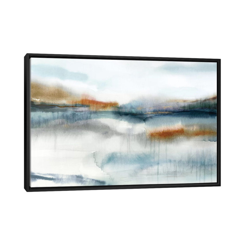 Signe du temps I par Isabelle Z - impression d'art graphique, H 32 po x l 48 po x 1,5 po, Toile avec cadre noir, Pas de tapis