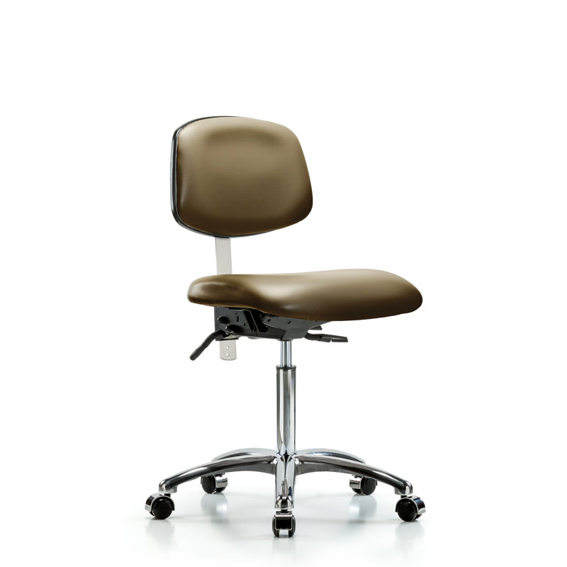 Chaise de travail ergonomique Dilann, Brun pâle, Roulettes