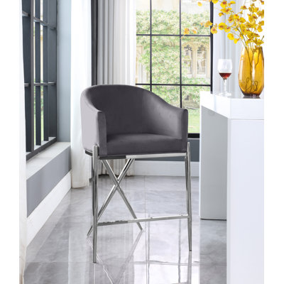 Niko Upholstered Counter Stool with Metal Frame