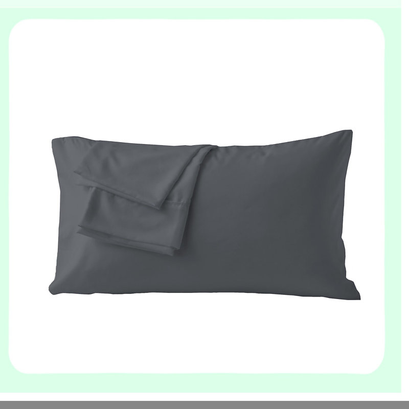 Summer Breeze Gray Pillowcase Set - Queen Size, Envelope Closure, Soft & Breathable Material, Easy Fit, Machine Washable - Pack of 2