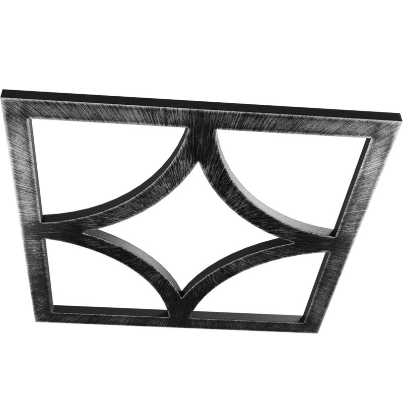 Médaillon de plafond 28 po x 28 po x 17 7/8 po x P 3/4 po Statesman, H 40 po x l 40 po x P 1 po, Étain antique