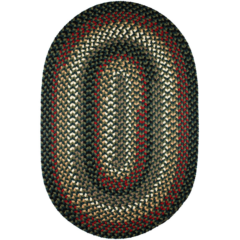 Mako Hand Braided Synthetic Geometric Rug, Oval 10' x 13'