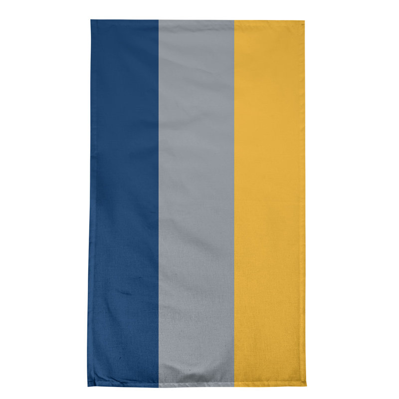 Anaheim Stripe Tea Towel Kitchen Towel, Poly Twill, Navy Blue/Silver/Gold