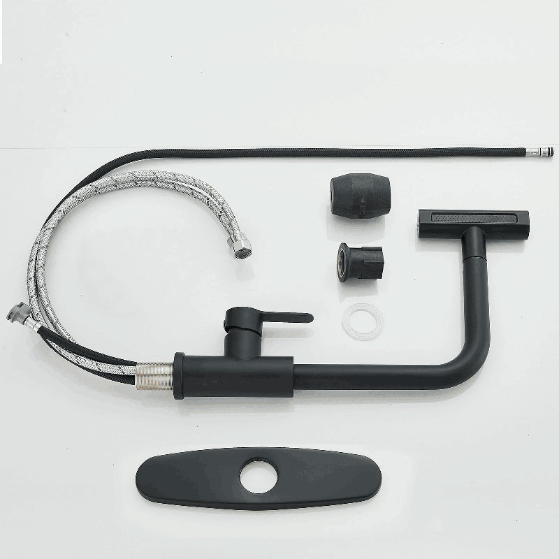 Robinet d'évier de cuisine noir mat