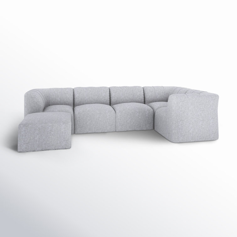Praia 124" Sunbrella Modular Outdoor Sofa with Ottoman